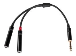 SWAMP Stereo To Mono Split - 1/4"(m) TRS To 2x 1/4"(f) TS - 30cm