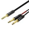 Premium Insert Cable TRS To Dual 1/4" TS - 1m -Music Equipment Store RH YS228 B 2xYS224 B 1m