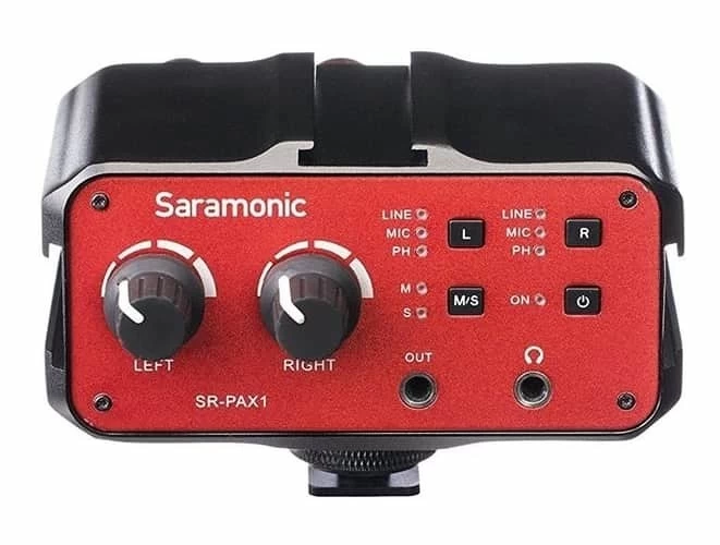 Saramonic SR-PAX1 Two-Channel Audio Mixer, Preamp, Microphone Adapter 3 Saramonic SR-PAX1 Two-Channel Audio Mixer, Preamp, Microphone Adapter