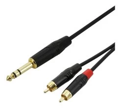 TRS Jack To Dual RCA Cable - Insert Y Cable - 2m