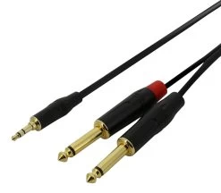 Mini-Jack To Dual 1/4" - Left/Right Splitter Cable - 5m