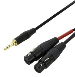 Dual XLR(f) To 3.5mm TRS - Stereo XLR Signal Combiner - 30cm