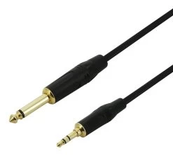 Stereo Mini 3.5mm To Mono 1/4" Jack - Stereo To Mono Cable - 1m