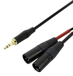 Dual XLR(m) To 3.5mm TRS - Stereo Signal Headphone Splitter - 2m