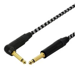 SWAMP Pro-Line Series Guitar Lead - Braided Jacket - Right Angle - 5m