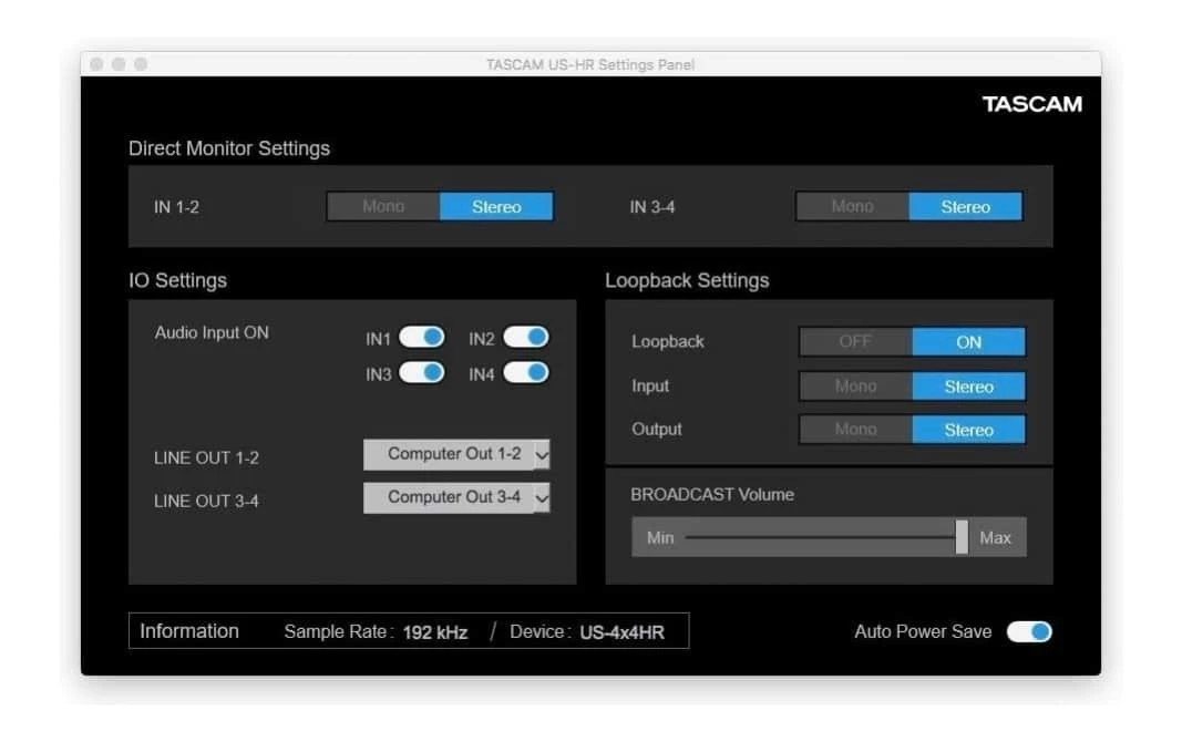Tascam US-4x4HR 4-in/4-out USB Audio Interface With 4 Mic Preamps 6 Tascam US-4x4HR 4-in/4-out USB Audio Interface With 4 Mic Preamps - Image 4