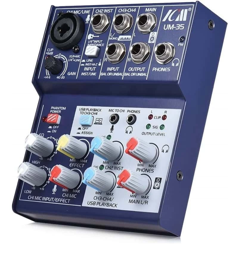 ICM UM-35 4-Channel Mixing Console USB Recording Interface - Black 5 ICM UM-35 4-Channel Mixing Console USB Recording Interface - Black - Image 3