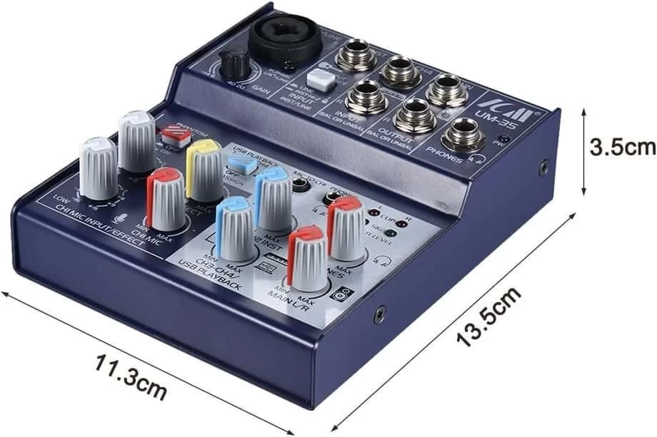 ICM UM-35 4-Channel Mixing Console USB Recording Interface - Black 6 ICM UM-35 4-Channel Mixing Console USB Recording Interface - Black - Image 4