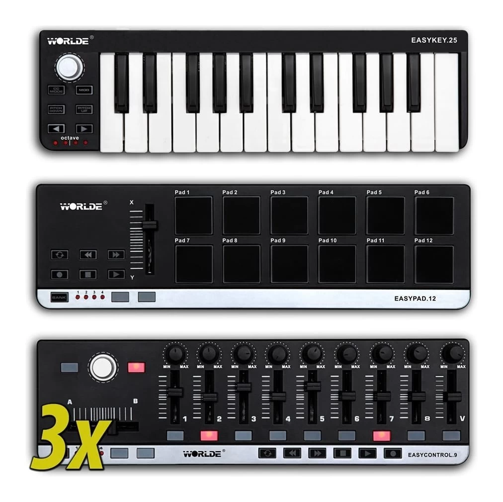 EASYMIDI Complete MIDI Controller Set - Keys, Pads, DAW Control 3 EASYMIDI Complete MIDI Controller Set - Keys, Pads, DAW Control