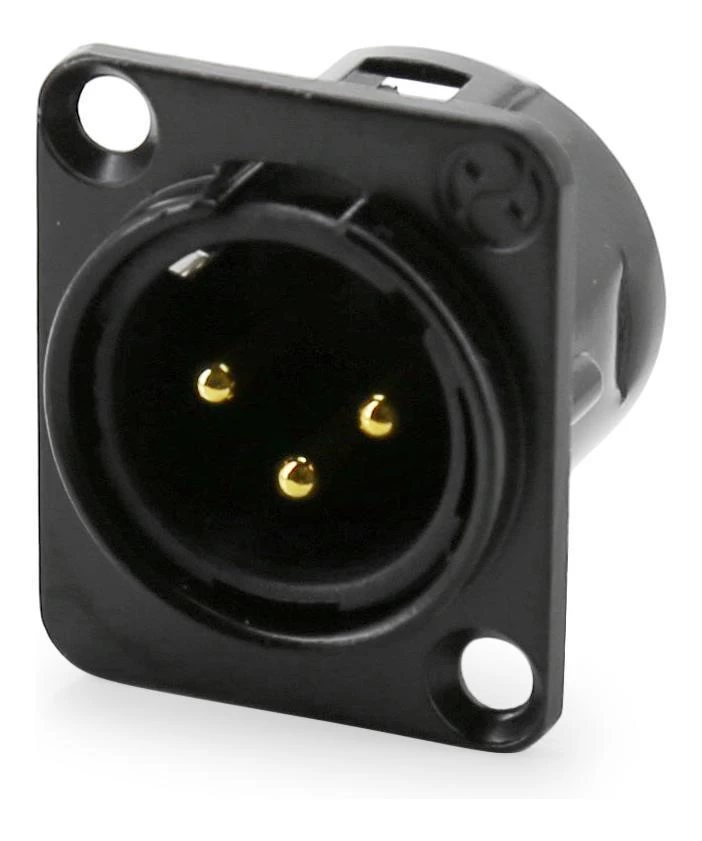 Yongsheng XLR Male YS146-BG Panel Mount Connector - Black 3 Yongsheng XLR Male YS146-BG Panel Mount Connector - Black